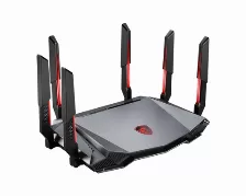 Ruteador Inalambrico Msi Radix Axe6600 Wifi 6e, 6x Antenas, 4x Lan, Triple Banda, Rgb, Negro/rojo